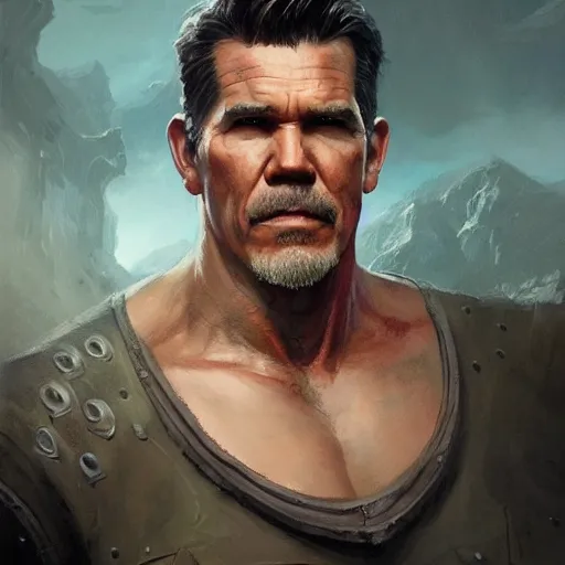 Image similar to A portrait of josh brolin, Magic the Gathering art, art by greg rutkowski, matte painting, trending on artstation