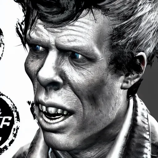 Image similar to Tom Waits as a character in the Fallout 4 video game