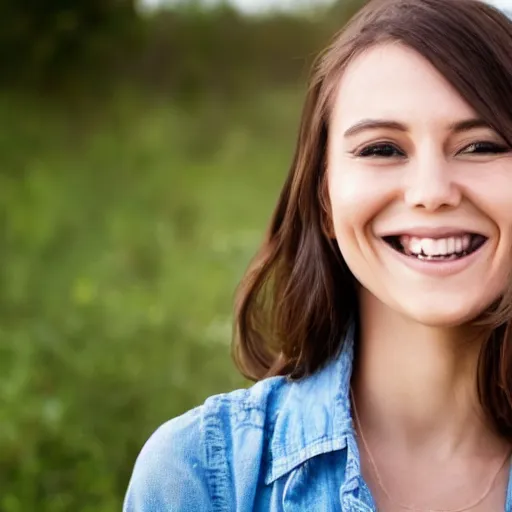 Prompt: woman smiling
