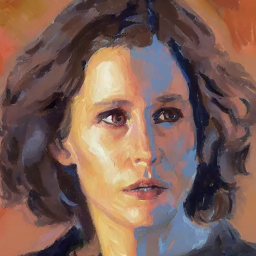 Image similar to ellen ripley, close - up by gregory manchess, 8 k