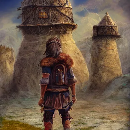 Image similar to A nomad in a fantasy world