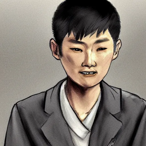 Prompt: haggard looking chinese boy concept art, cinematic