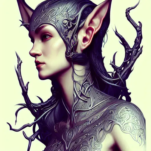 Image similar to digital art, centered head and fullbody of a elven ,intricate, veins, by James Jean and by artgerm , ultradetailed, charachter design, concept art, trending on artstation,