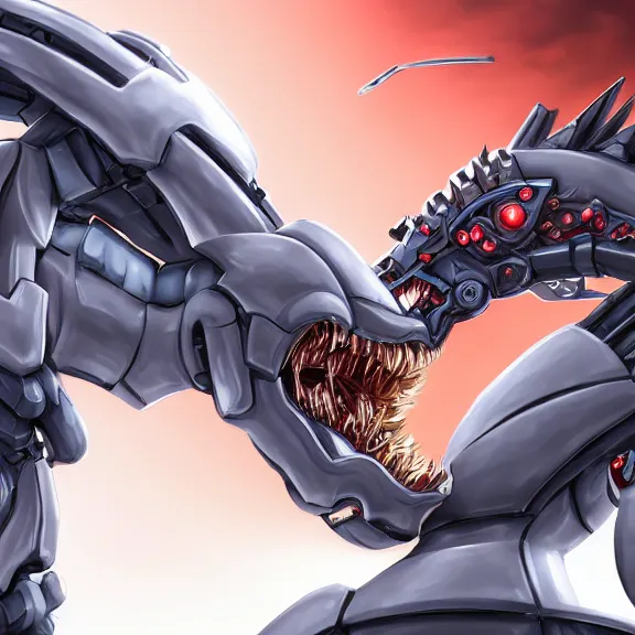 Image similar to detailed shot of getting swallowed by a hot anthropomorphic robot mecha female dragon, surrounded by her esophagus, camera inside her gullet, food pov, prey pov, micro pov, vore, digital art, furry art, high quality, 8k 3D realistic, macro art, micro art, Furaffinity, Deviantart, Eka's Portal, G6