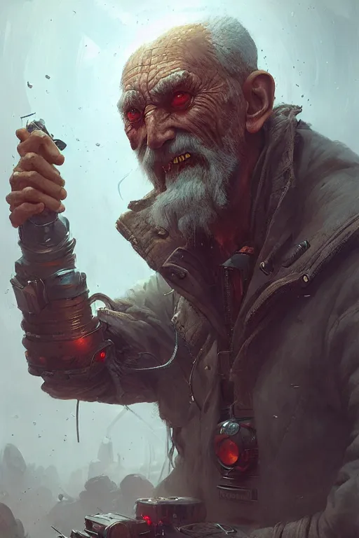 Image similar to heroic old man cyborg by anna podedworna, bayard wu, greg rutkowski