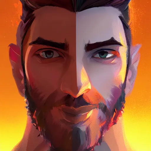 Image similar to handsome male portrait, maya ali mage, gloomhaven, dynamic lighting, gaudy colors, octane render aesthetic, matte painting concept art, official fanart behance hd artstation by jesper ejsing, by rhads and makoto shinkai and lois van baarle and ilya kuvshinov and rossdraws