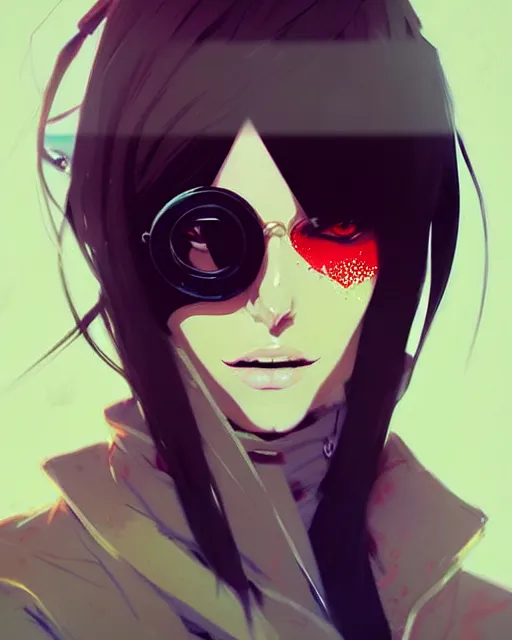 Image similar to a ultradetailed beautiful painting of a stylish woman with an eyepatch, by conrad roset, greg rutkowski and makoto shinkai trending on artstation