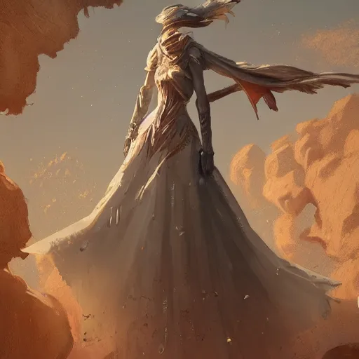 Prompt: a woman with dress balancing with wind, highly detailed, illustration, fantasy art, in the style of greg rutkowski, epic, fantasy, intricate, hyper detailed, artstation, concept art, smooth, sharp focus, ray tracing