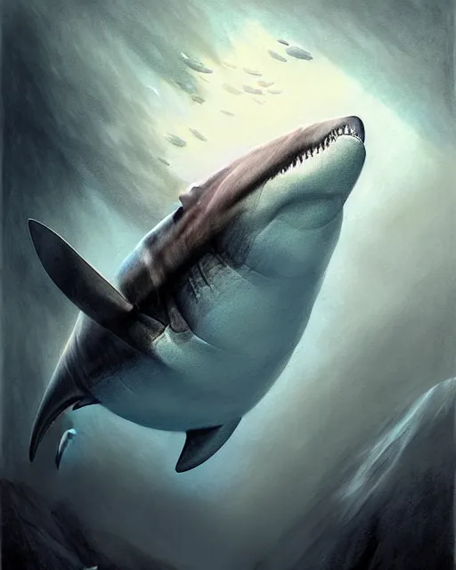 Prompt: a megalodon | | pencil sketch, realistic shaded, fine details, realistic shaded lighting poster by greg rutkowski, magali villeneuve, artgerm, jeremy lipkin and michael garmash and rob rey