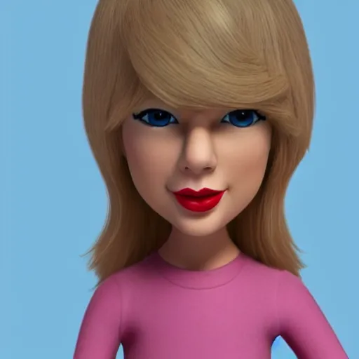 Image similar to little miss taylor swift by roger hargreaves and jim henson, octane render 3 d hd 4 k