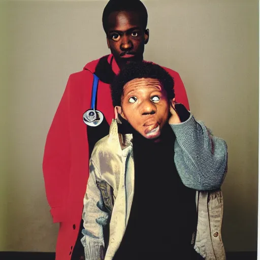 Image similar to doctor swag, portrait, long shot, by jamel shabazz, nan goldin, david bailey