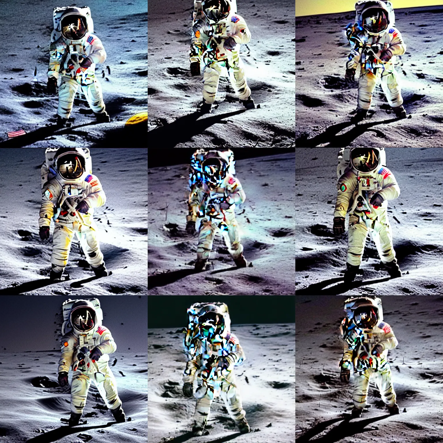 Prompt: astronaut Michael Jackson moonwalking on the moon