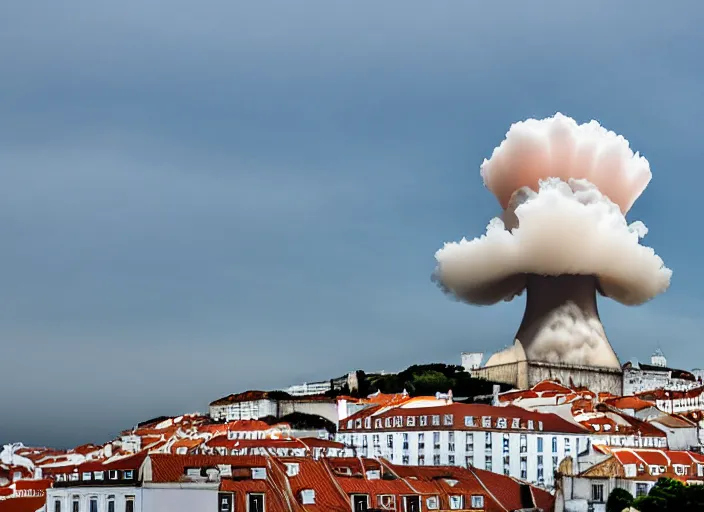 Image similar to nuclear mushroom cloud over lisbon