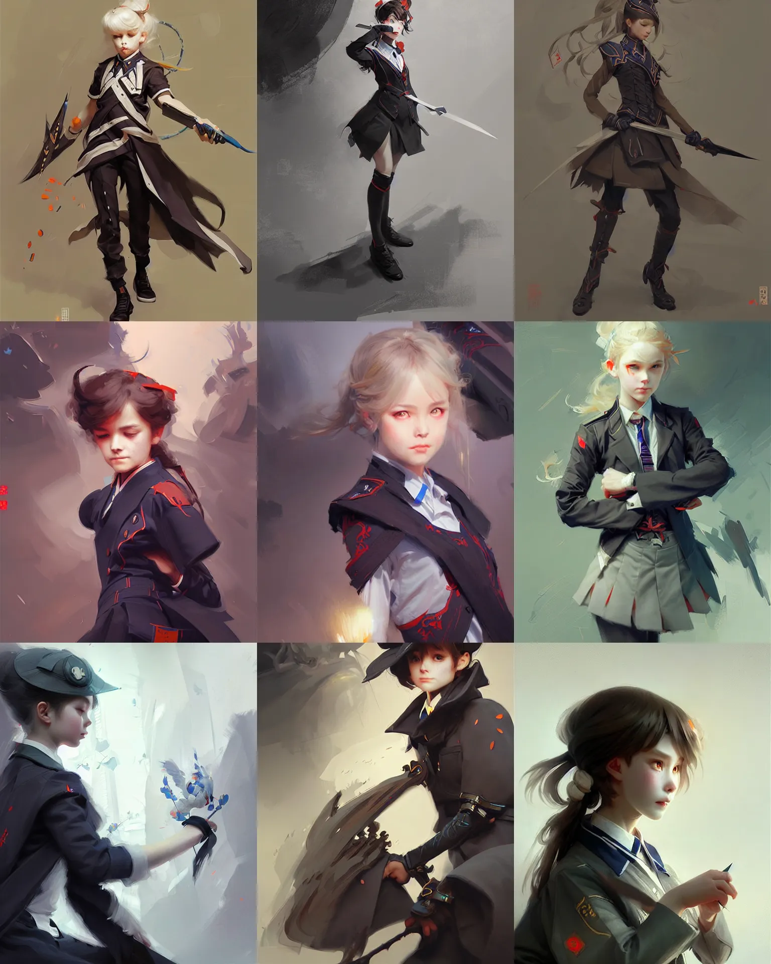 Prompt: strixhaven magic school cute attractive uniform, intricate, sharp focus, illustration, highly detailed, digital painting, concept art, matte, art by ruan jia