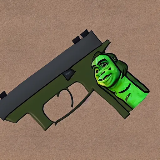 Image similar to pistol skin of shrek