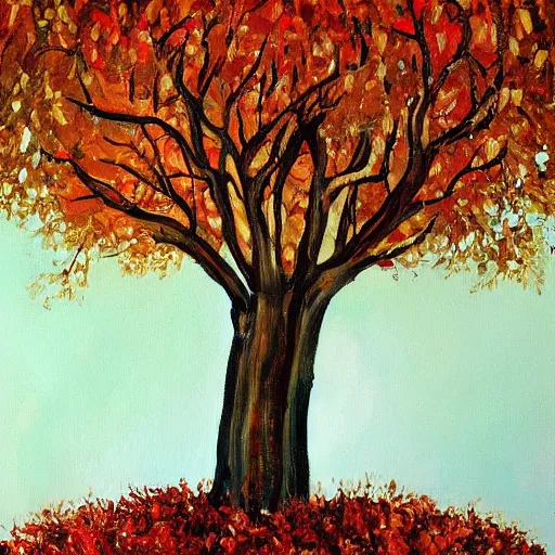 Image similar to a painting of a tree with lots of leaves, an ultrafine detailed painting by rachel reckitt, featured on dribble, metaphysical painting, oil on canvas, acrylic art, detailed painting