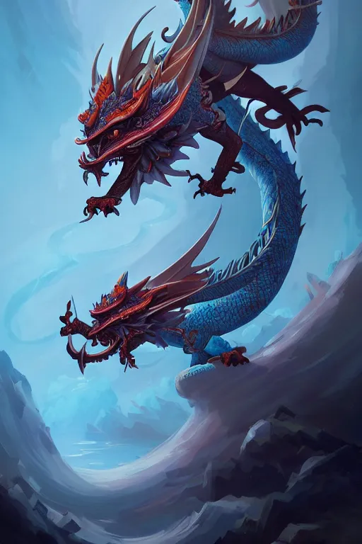 fantasy art chinese dragons