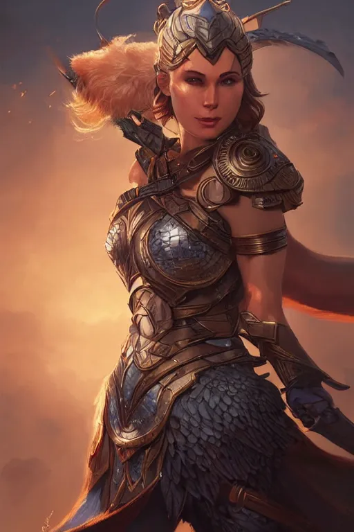 Image similar to amazon valkyrie athena, d & d, fantasy, portrait, highly detailed, headshot, digital painting, trending on artstation, concept art, sharp focus, illustration, art by artgerm and greg rutkowski and magali villeneuve