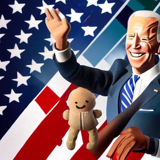 Prompt: joe biden as a string puppet, detailed,