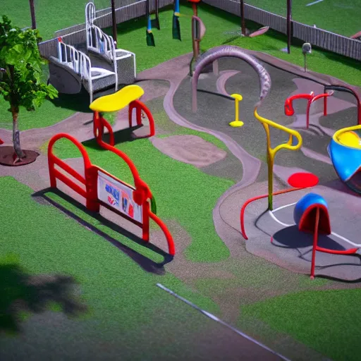 Image similar to cute playground unreal engine rendering 4k next-gen