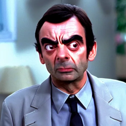 Image similar to A still of Mr Bean as the Terminator in The Terminator (1984)