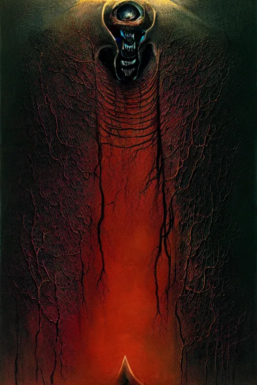 Image similar to a creature from another dimension, an ultrafine detailed painting by zdzislaw beksinski, cgsociety, neo - figurative, cosmic horror, lovecraftian, nightmare