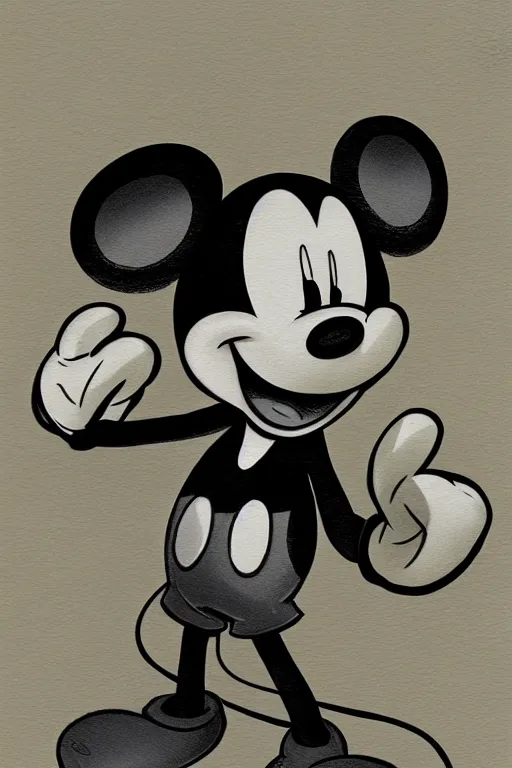 Image similar to Mickey Mouse, concept art by Vini Naso