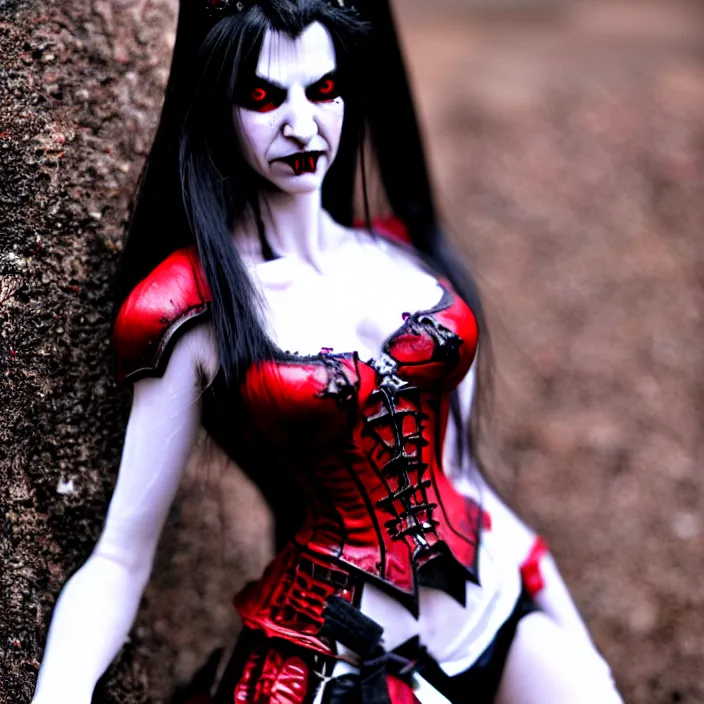 Image similar to full body photograph of a real - life beautiful vampire queen warrior. extremely detailed. dslr. 3 5 mm.