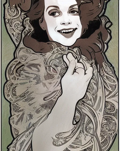 Image similar to a portrait painting of ( ( ( jack nicholson ) ) ) in the style of alphonse mucha!!!