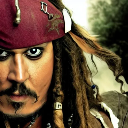 Prompt: christian bayle as jack sparrow