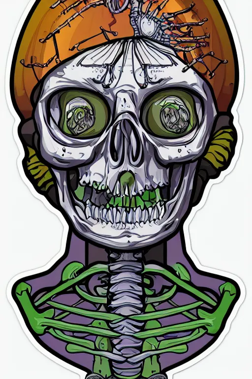 Image similar to Drug addict skeleton, sticker, andromorphic, colorful, illustration, highly detailed, simple, smooth and clean vector curves, no jagged lines, vector art, smooth