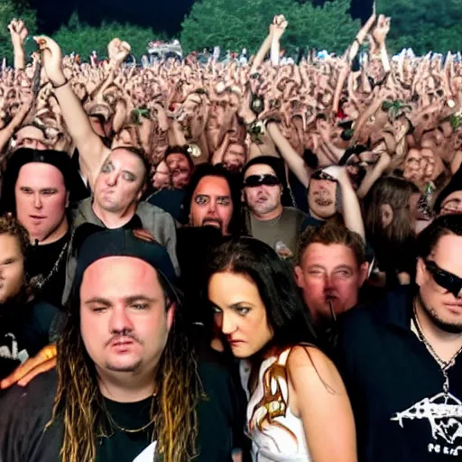 Prompt: aj soprano at a korn concert, 8 k