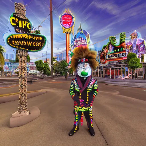 Image similar to gothic style Las Vegas in 1973, psychotic anthropomorphic Elvis chickens roaming the streets and driving Cadillacs, bright light city, high octane, 8k vray render, subsurface scatter, drum scanner, intricate complexity, cinematic quality