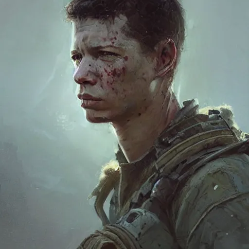 Image similar to portrait of a man by greg rutkowski, tye sheridan as a colonial marine, from aliens franchise, he is about 2 0 years old, military composure, highly detailed portrait, digital painting, artstation, concept art, smooth, sharp foccus ilustration, artstation hq