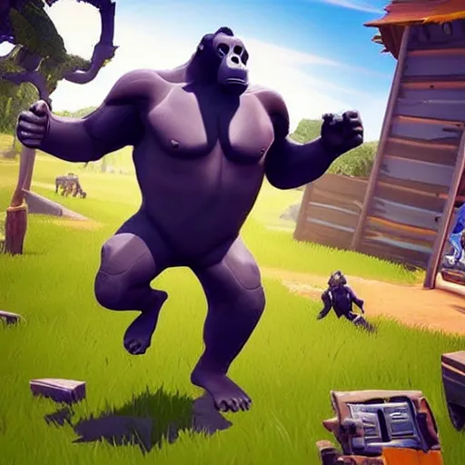 Prompt: “Harambe in Fortnite”