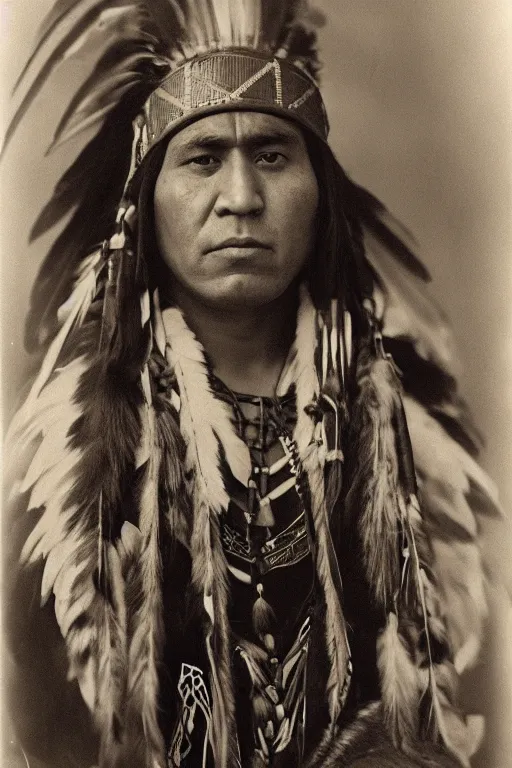 Prompt: Photo of Native American indian man Boris Johnson, portrait, skilled warrior of the Apache, ancient, realistic, detailed, Emma Watson