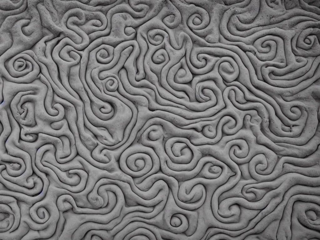 Image similar to humans forming from swirls of grey clay