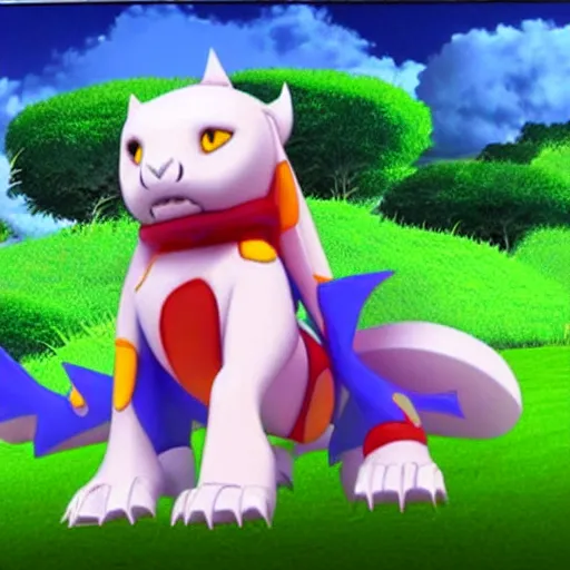 Image similar to an Digimon that have shape like tiger , 3d