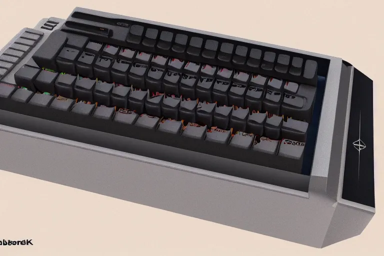 Image similar to the commodore 6 4 if it was built in 2 0 2 4, cyberdeck, 4 k, hd, concept art