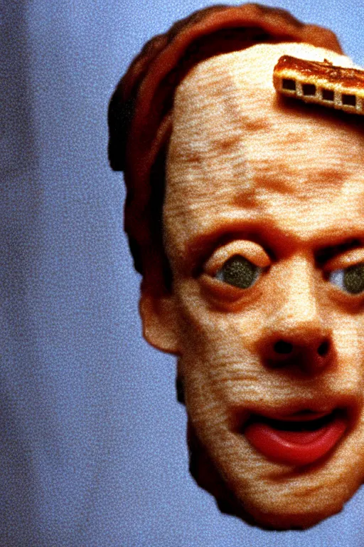 Prompt: film still of steve buscemi made out of bread in titanic, 4 k