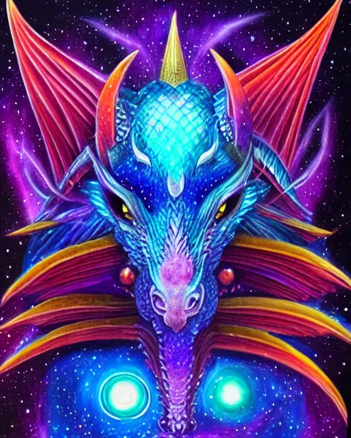 Prompt: cosmic dragon portrait