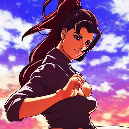 Prompt: beautiful full body lisa lisa, JoJo's Bizarre Adventures, dynamic lighting, cinematic, establishing shot, extremely high detail, shining, photo realistic, cinematic lighting, intricate line drawings, 8k resolution