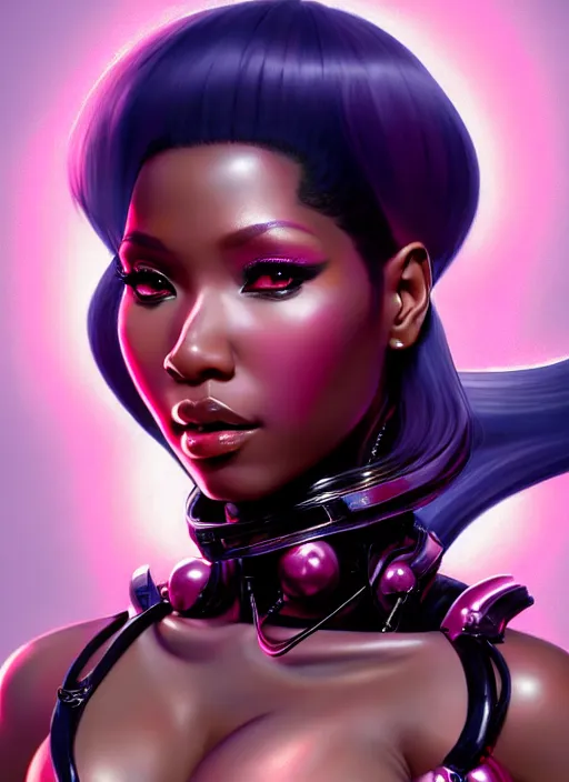 Image similar to nicki minaj, evangelion, au naturel, hyper detailed, digital art, trending in artstation, cinematic lighting, studio quality, smooth render, frostbite 3 engine rendered, art style by klimt and nixeu and ian sprigger and wlop and krenz cushart