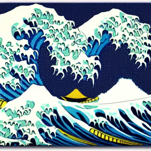 Image similar to the great wave made of spaghetti