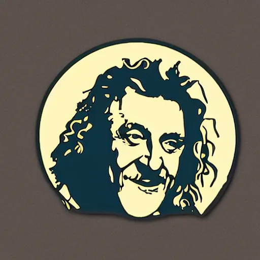 Image similar to robert plant from led zepelin singing, sticker - art, svg vector, adobe - illustrator