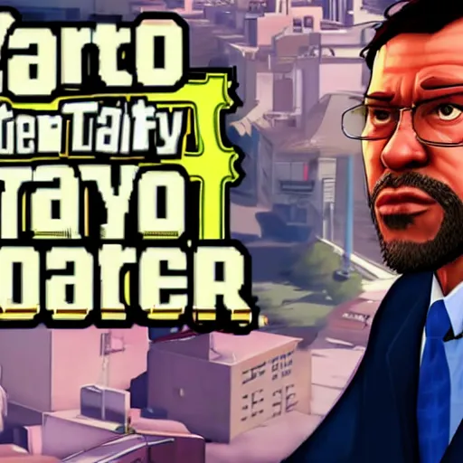 Image similar to ganster mariano rajoy, gta v loading screen art,