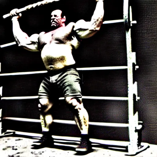 Image similar to strongman lifting 5 0 0 tons