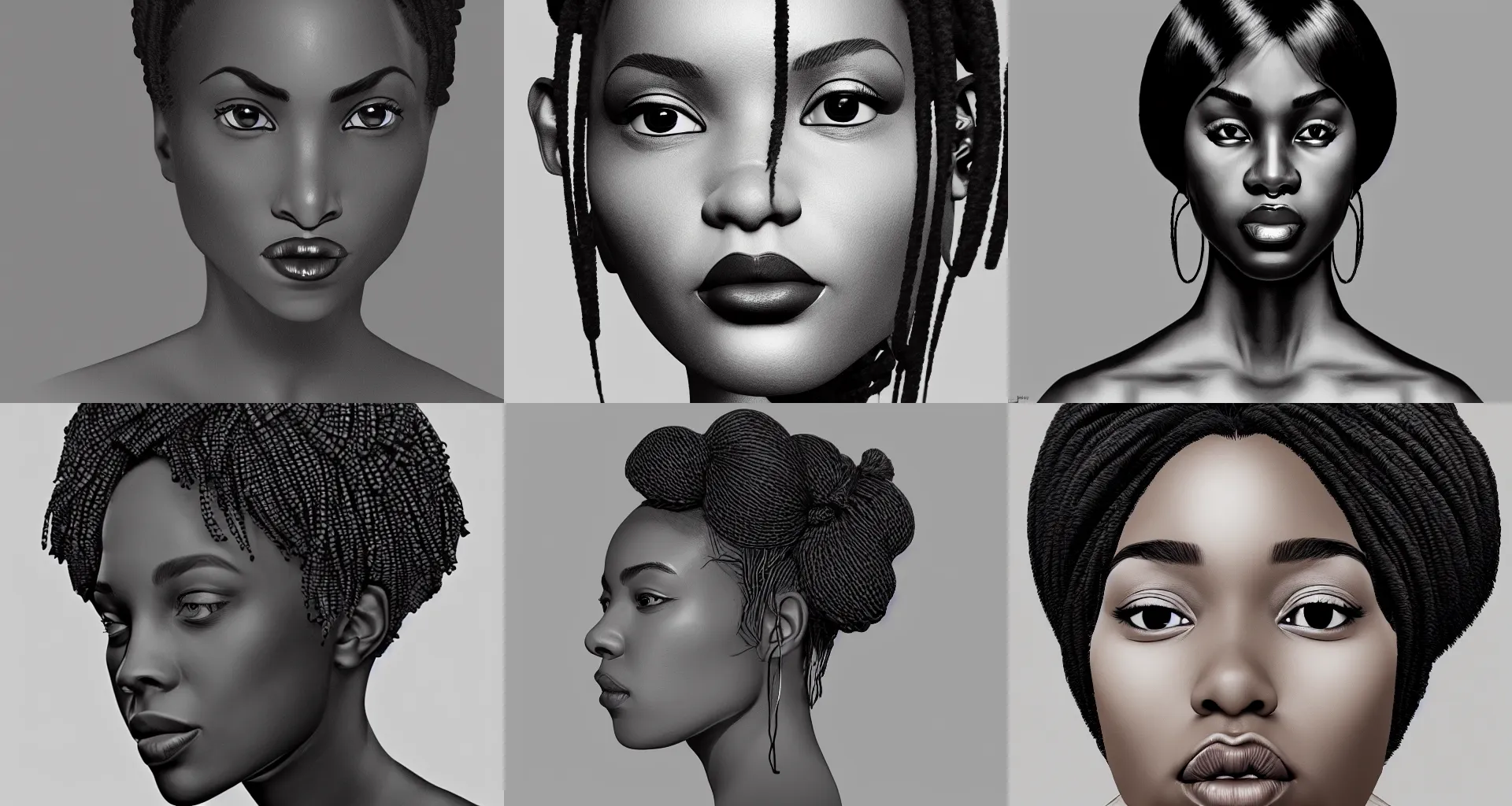 Prompt: black woman portrait line art, minimalistic, digital art, featured in artstation, octane render, cinematic, elegant, intricate, 8k