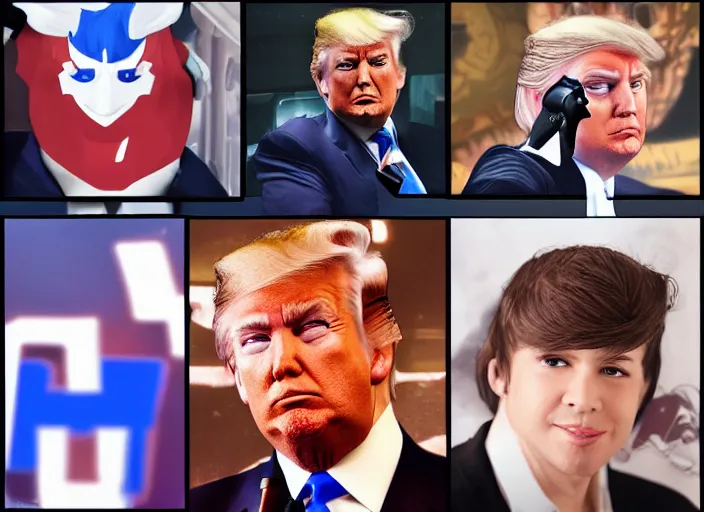 Prompt: donald trump as overwatch character instagram photo shoot