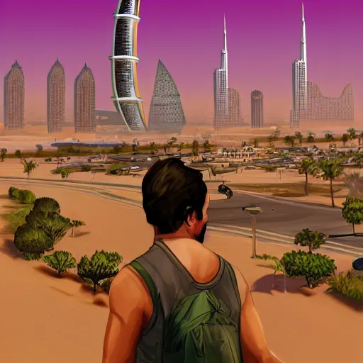 Image similar to gta : dubai, by filipe pagliuso